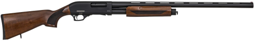 Federation Firearms SP-12, 12ga 3" pump action shotgun, walnut stock, black receiver, 28" barrel.