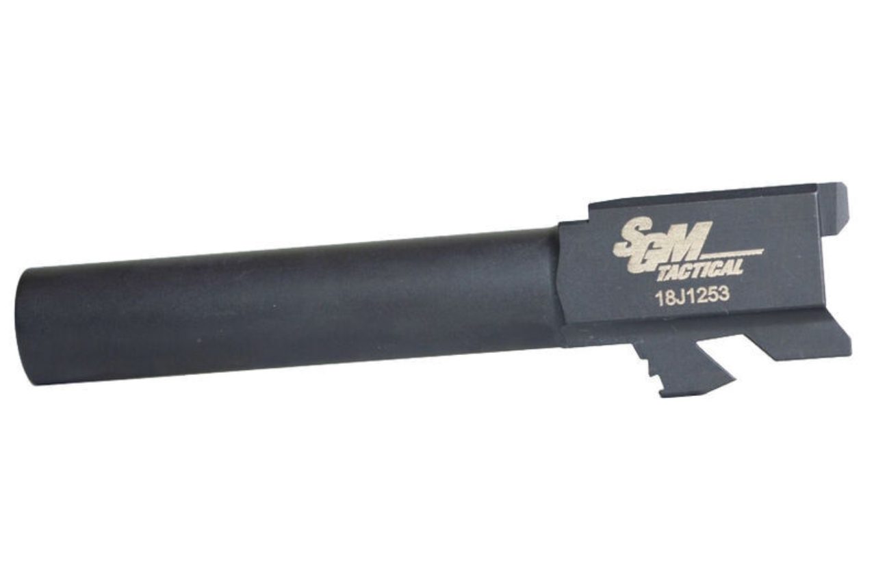 SGM Tactical Glock 22 Compatible Barrel Conversion to 9mm, Black Nitride Finish, 114mm. Made in USA.