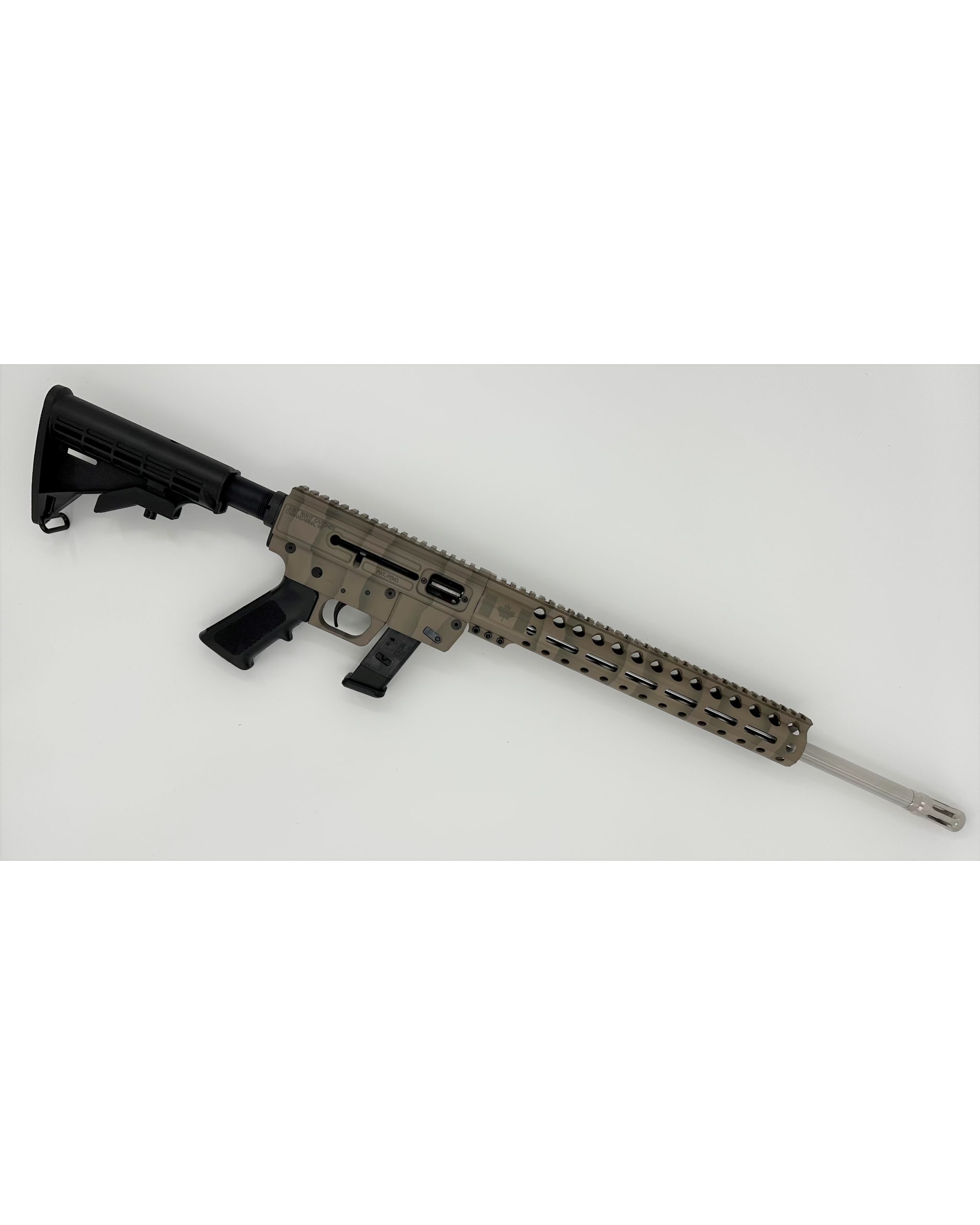 Just Right Carbine M-Lok 9mm Multi-Cam Canadian Cerakote Finish, Stainless Steel Barrel